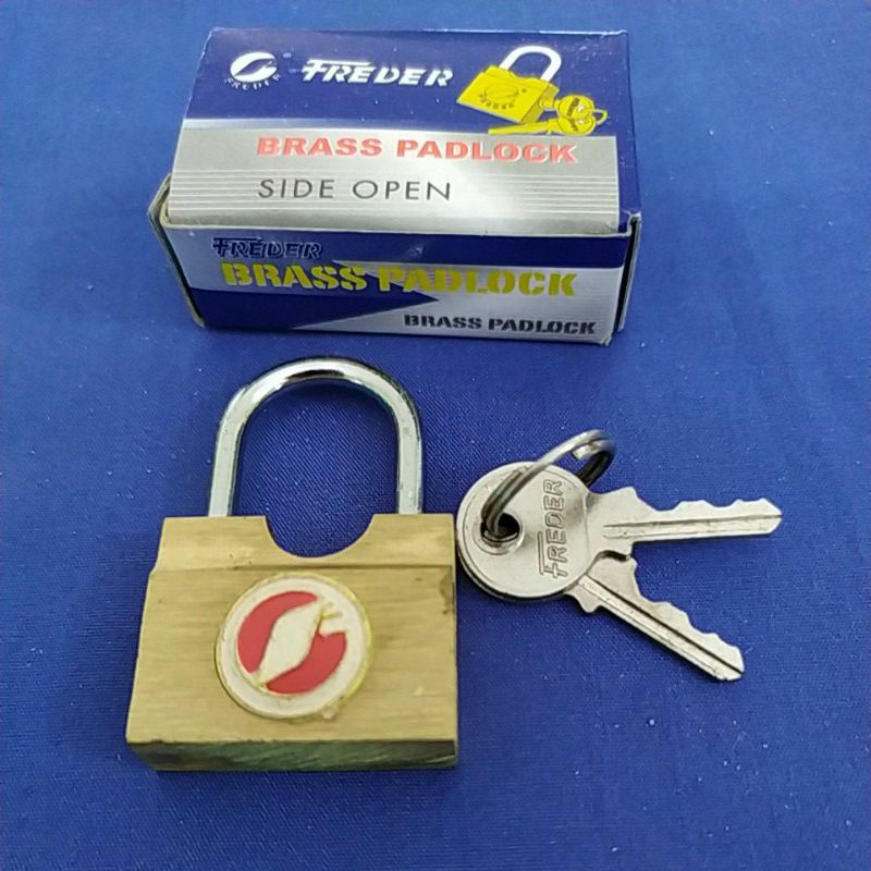 Gembok Kunci Samping kuningan / Gembok koper tas Brass Padlock Side Open Freder 30 mm