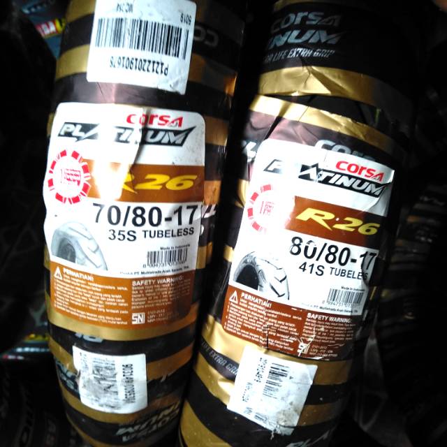 Paket ban tubles matic Corsa r26 UK.70/80+80/80.17 free pentil