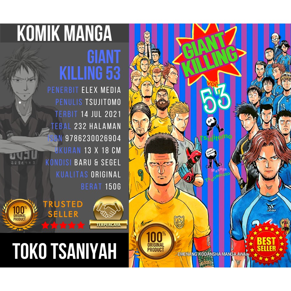 Buku Komik Giant Killing 53 Tsujitomo Komik Manga Anime Manhwa Komik Sepak Bola Petualangan