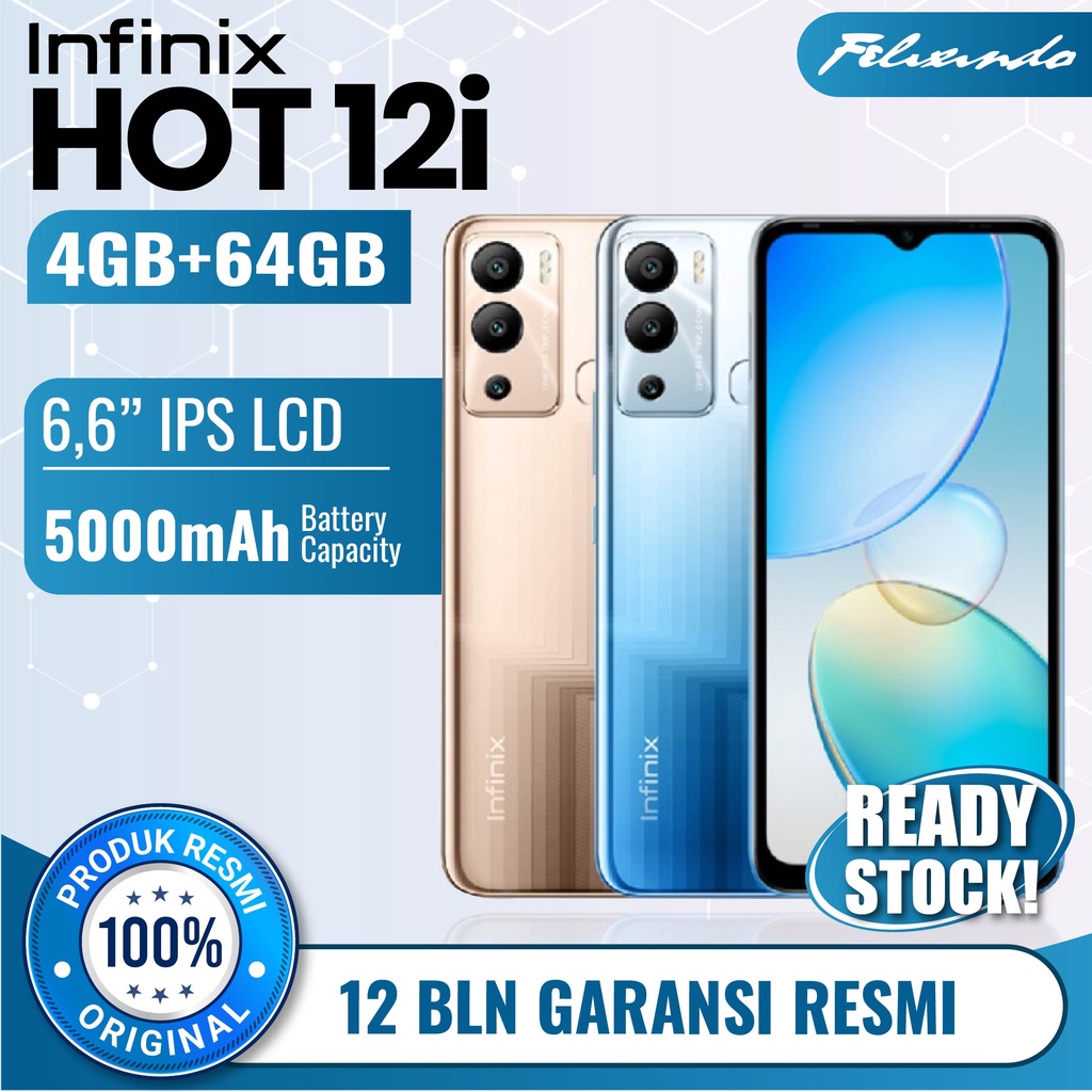 Infinix Hot 12i 3/64 4/64 3GB 4GB 64GB RAM 3 4 ROM 64 GB HP Smartphone Android