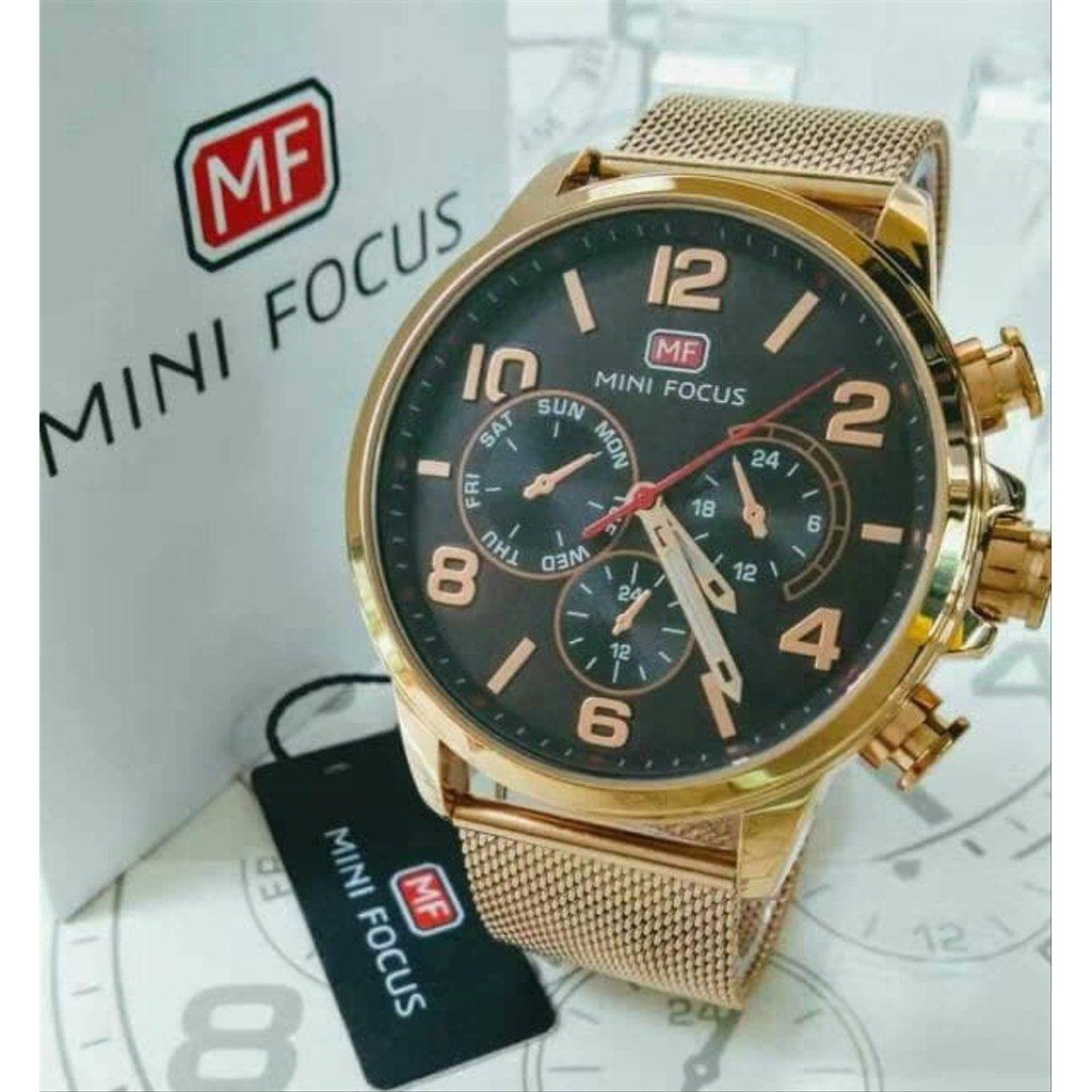 Dijual Mini Focus MF0001 Original Jam Tangan Pria Cowok Rantai Pasir FL Terbatas