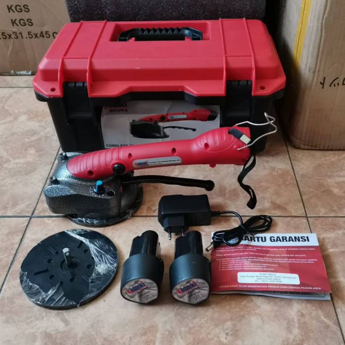 Mesin kop getar perata keramik cordless suction cup 3 kaki alat getar