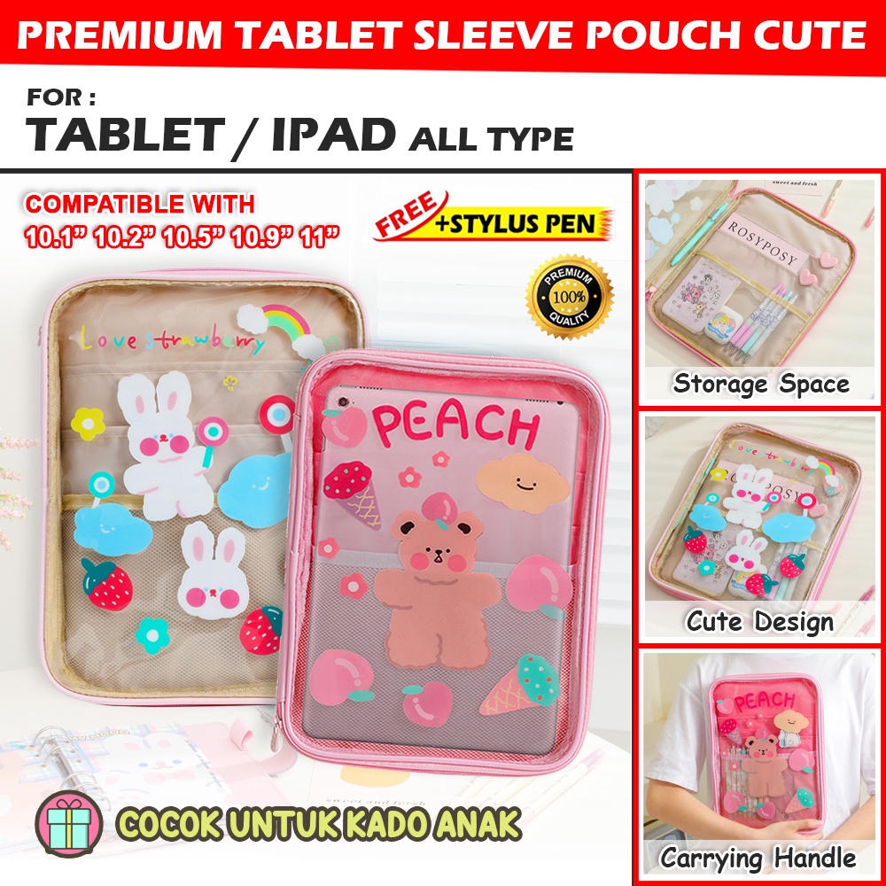 Sleeve Pouch Tas Bag Case Casing Cover Sarung Kesing Tab Tablet 10 10.1 10.2 10.5 11 Inch Motif Anak