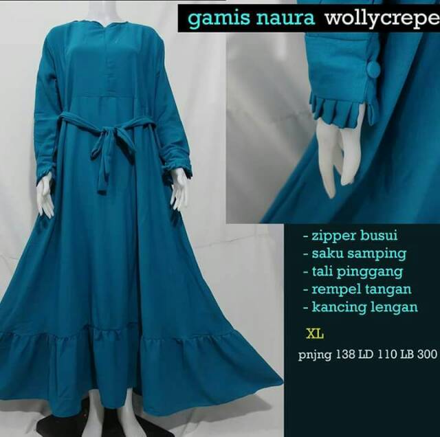 [New&amp;Best!] gamis naura basic wollycrepe | gamis busui dan rempel | gamis grad A grosir