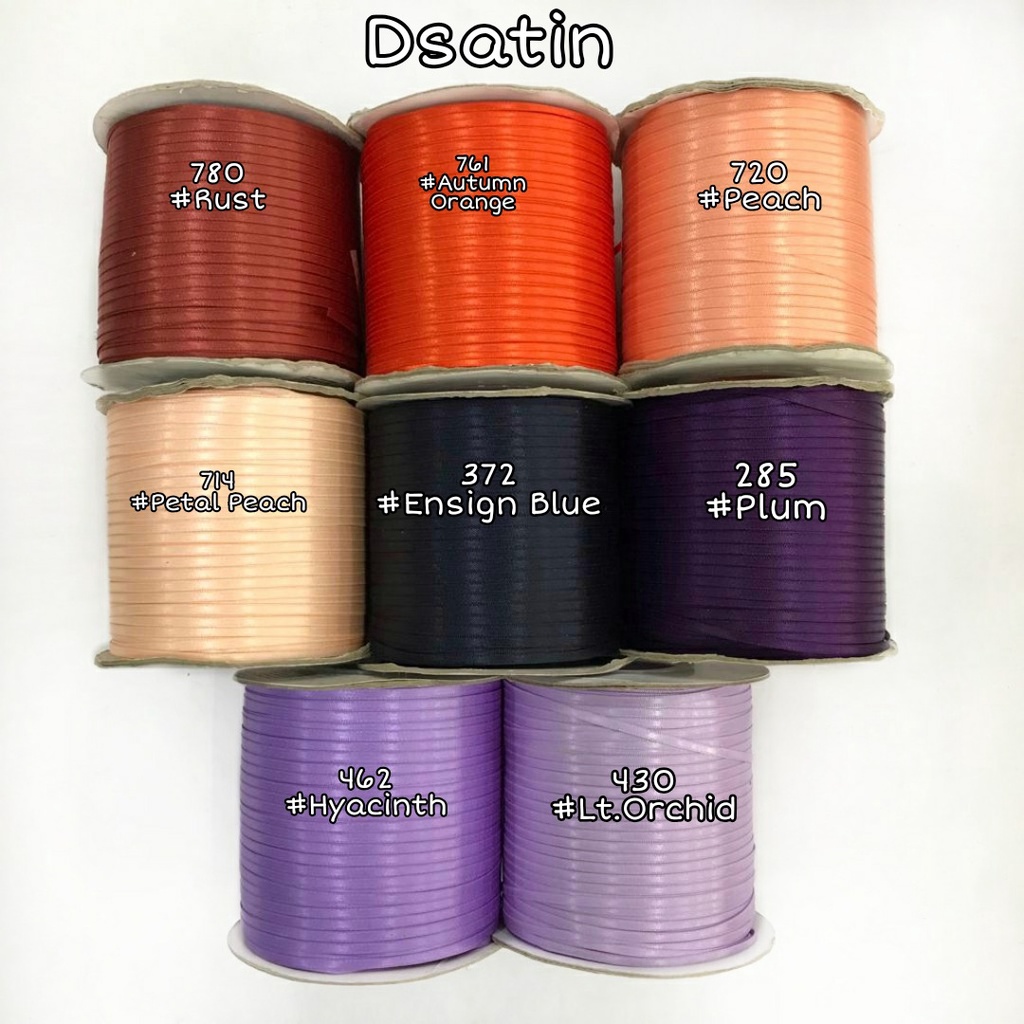 1 ROL UTUH - 3mm | TALI SOVENIR PITA DOUBLE SATIN | PITA KADO  HAMPERS IMPORT PREMIUM (1/8&quot;)