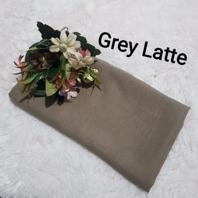 Fashion Official Hijab Segiempat BELLA SQUARE pollycotton premium Grey Latte Premium