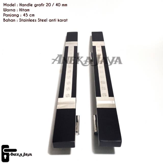 Handle Pintu rumah  / Tarikan Pintu / Pegangan Pintu minimalis Hitam 45 cm , 60 cm , 80 cm, 100 cm