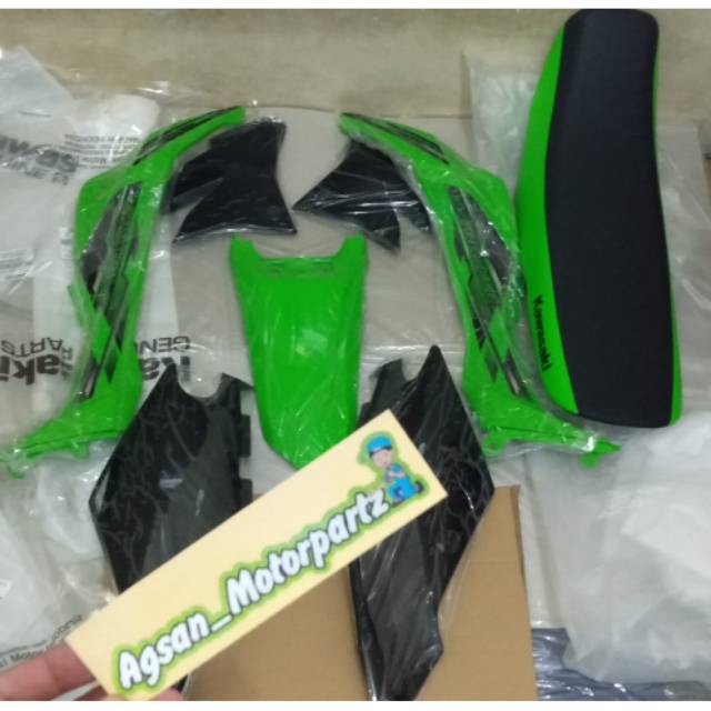 Body set dan jok KLX Dtracker new hijau upgrade KLX S L Dtracker 2014 original Kawasaki