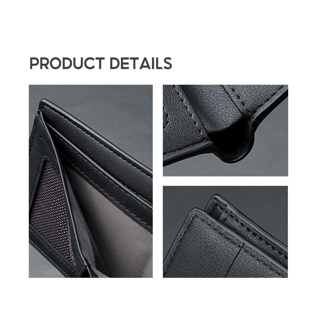 MINISO Official Dompet Pria Cowok Wallet Simple Kasual Bisnis Resmi Formal Dompet Dompet Klasik with Interlayer-3