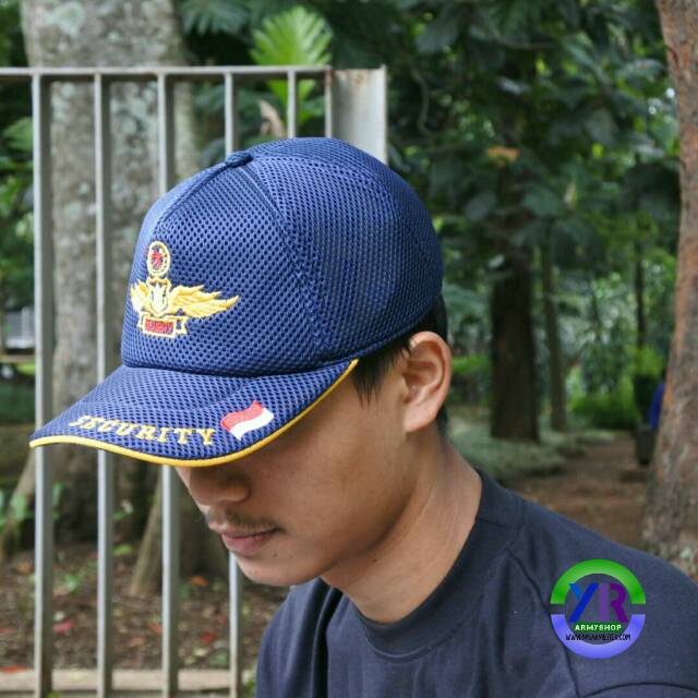 Topi Jaring Security Navy / Topi Jala