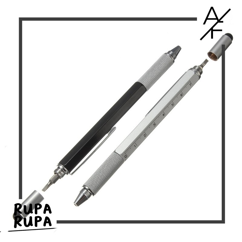

Pena Multifungsi Plastik Stylus + Penggaris + Level + Obeng