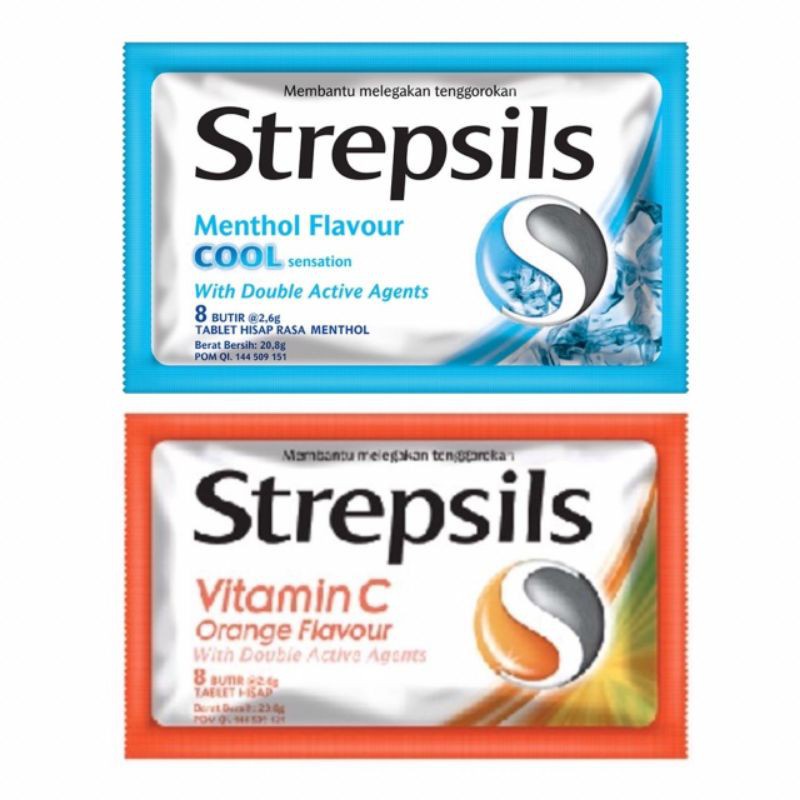 STREPSILS COOL ORANGE Isi 8 Tablet Hisap - Melegakan Radang Tenggorokan