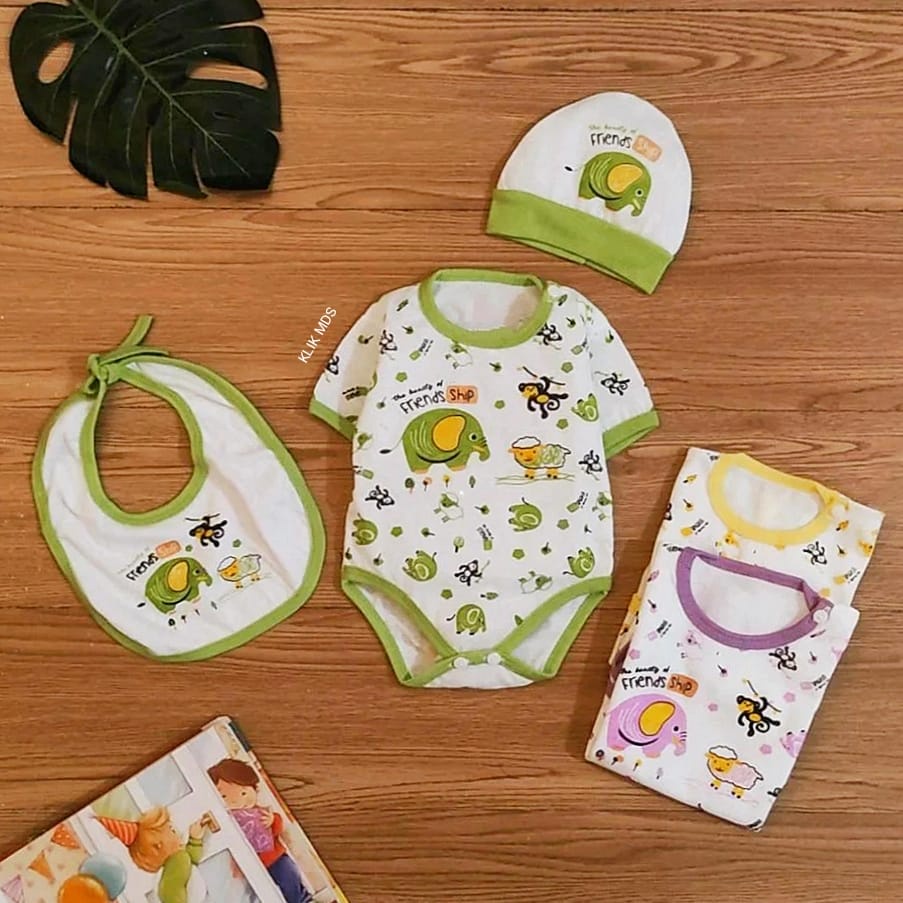 Klik Mds GIft Set Baju Bayi Newborn Feliz Baby 1 Ukuran Usia 0-3 Bulan