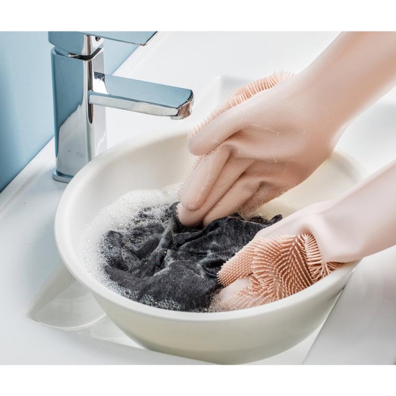 Sarung Tangan Cuci Sikat Magic Silicone Cleaning Gloves Mencuci Piring Mobil Baju Anti Panas Xiaomi