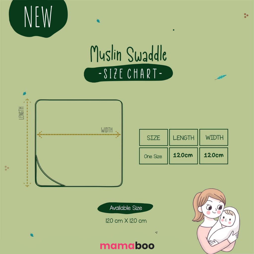 Muslin Swaddle Cotton Bamboo / Bedong bayi bahan katun bamboo 120x120