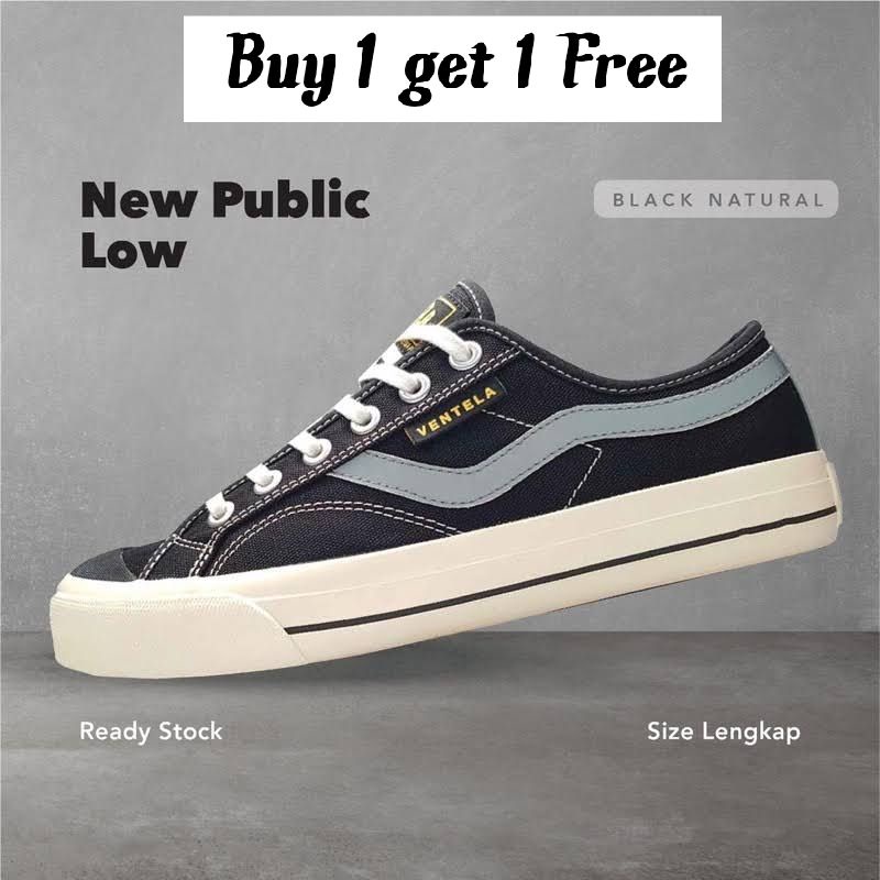 Sepatu Ventela Ventella Vantela New Public Black Natural Low Original Ventella Vantela Sneakers Loca