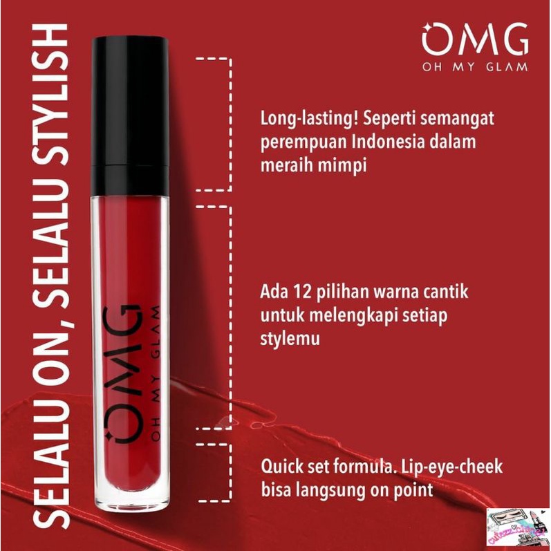 ☃Cutezz_Ching1☃OMG Oh My Glam Matte Kiss Lip Cream||OMG Lip Cream Crycle Of Love Edition 3.5g