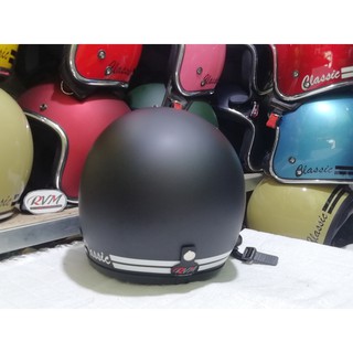 HELM BOGO CLASSIC DEWASA HITAM DOFF KACA DATAR SILVER ...