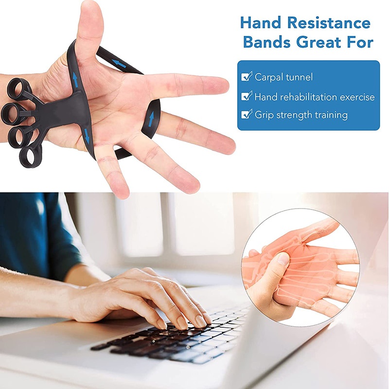 Silicone Finger Gripper Trainer Resistance Band Hand Grip Stretcher Finger Expander Exercise Hand Strength