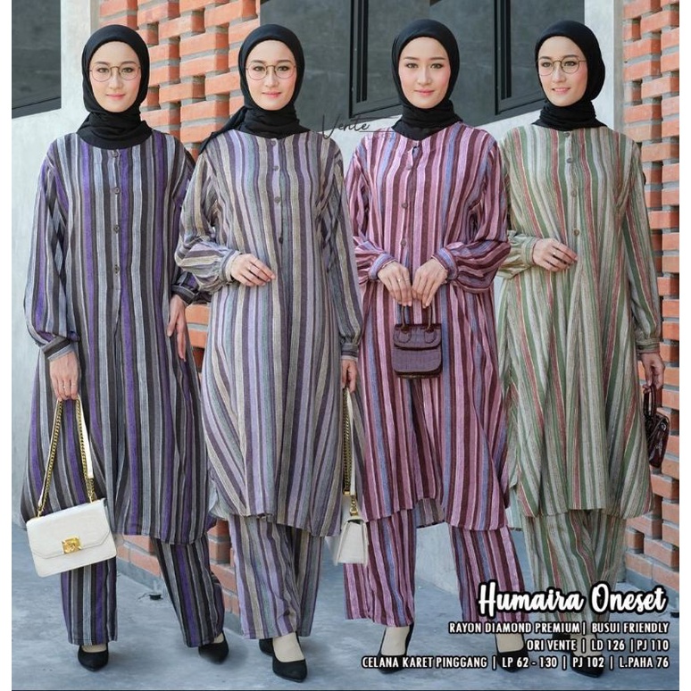 Humaira baju atasan dan celana panjang wanita model india oneset