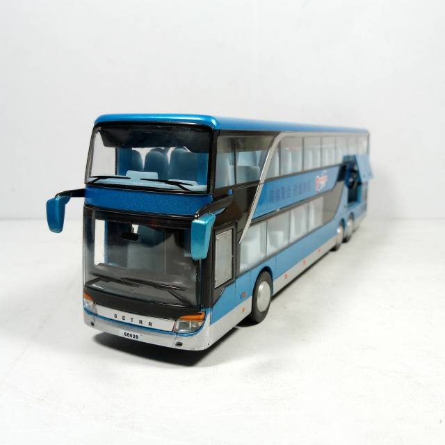 Diecast Bus Double Decker Miniatur Bis Tingkat Mainan Mobil Mobilan Besi Alloy
