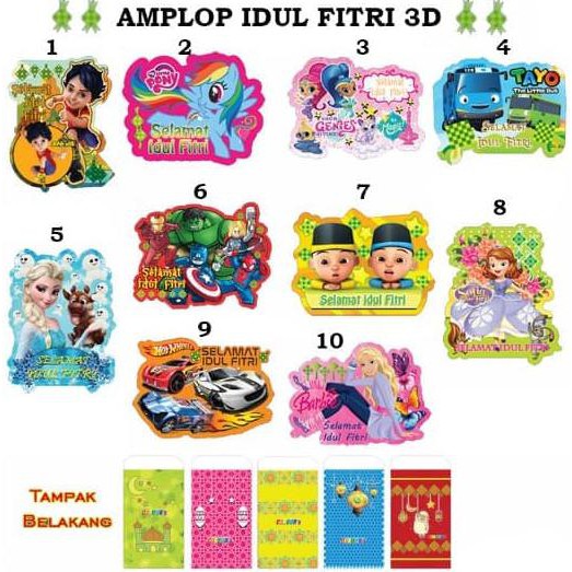 

Kualitas Terbaik Amplop Lebaran Murah Angpao Idul Fitri Karakter Unik 3D - 34.31