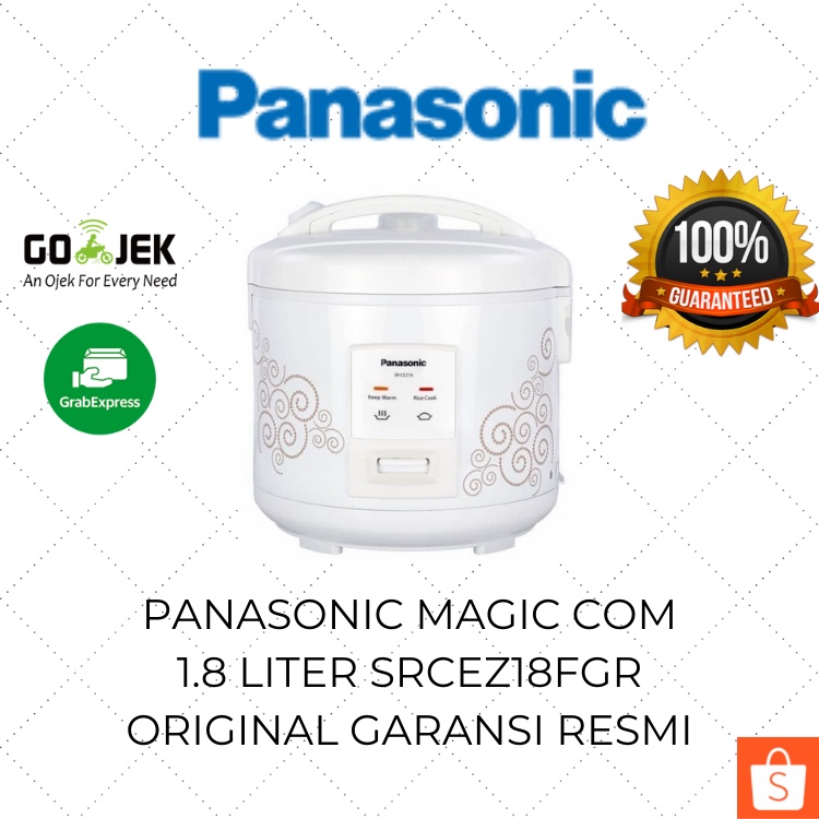 Panasonic Magic Com 3in1 1.8 Liter SRCEZ18FGR Putih / Rice Cooker Stainless Steel Besar / Mejikom Mu