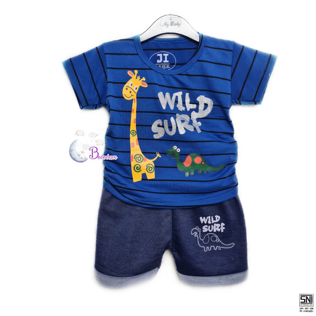 BAJU BAYI BOBOBAM HEWAN WILD SURF SETELAN ANAK LAKI-LAKI / SETELAN ANAK HARGA GROSIR