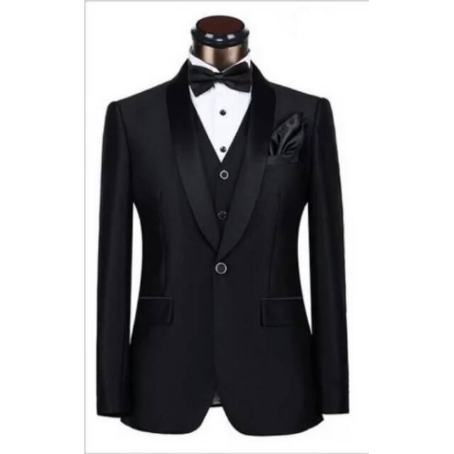 Setelan Jas Celana Wedding - Jas Formal Pria - Tuxedo Hitam