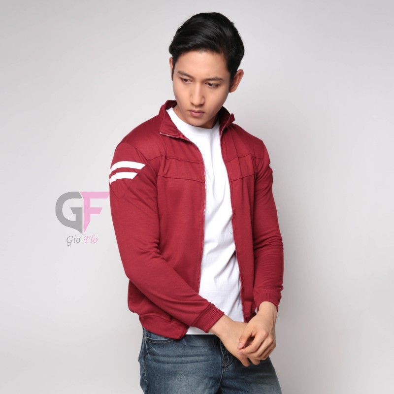 GIOFLO Jaket Cowok Distro Keren Terbaru Merah Maroon / JAK 2267