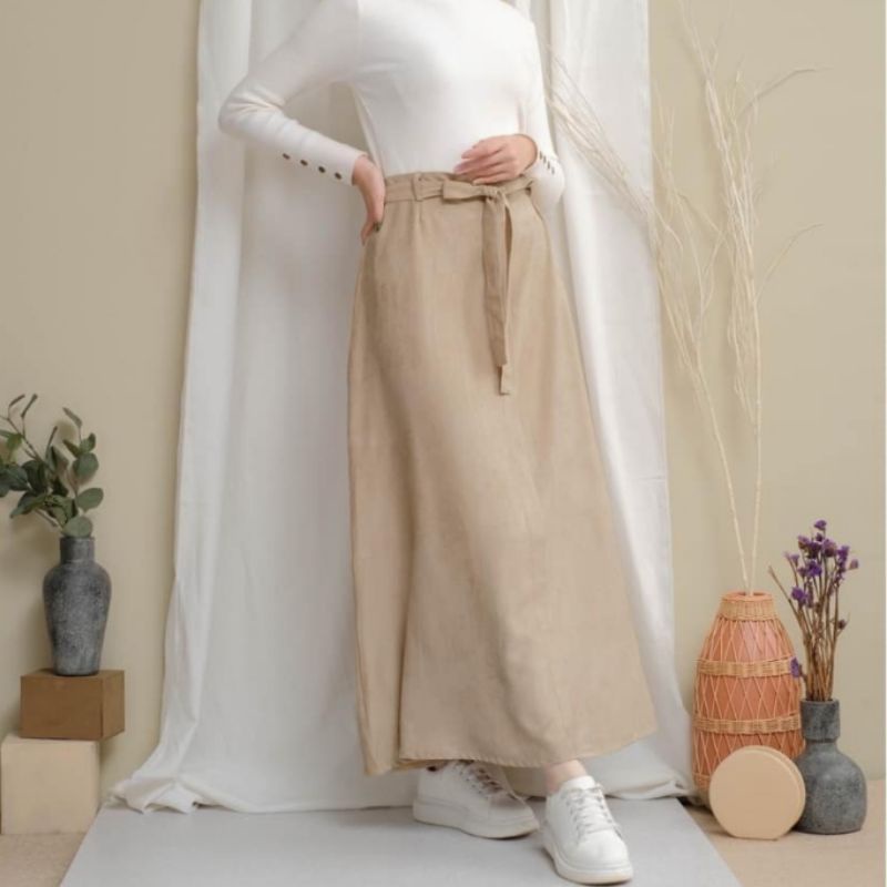 ALEEYA Rok Suede Tali Pita / Moza Maxi Skirt Suede (2124)