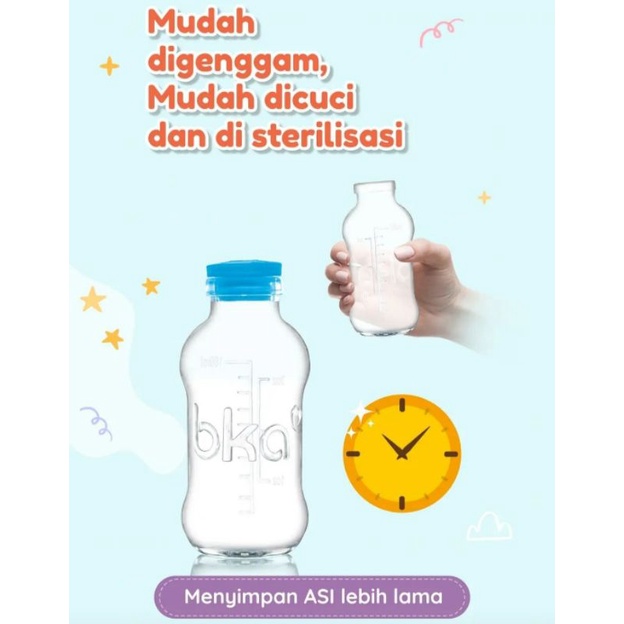 (Free Bubblewrap) BKA Botol Kaca ASI isi 4pcs Breastmilk Glass Bottle