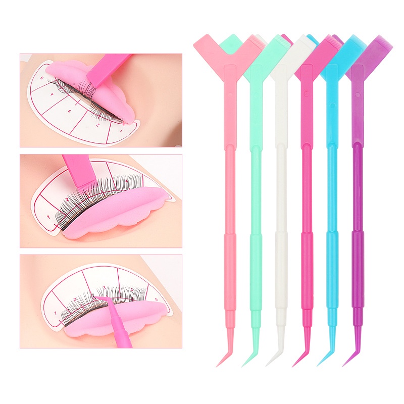 3 In1 Eyelash Perming Sticks Lashes Extension Tool / Curlers Eyelash Plastic Hot Glue Y Shape Comb / Lash Lifting Curler Applicator