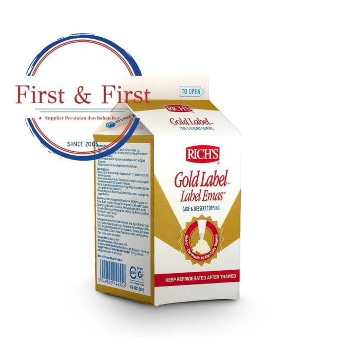 

Rich's Gold Label Whipping Cream 500 gram BERKUALITAS Kode 839