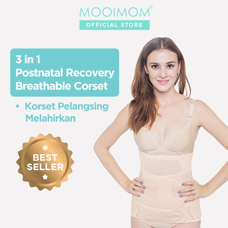 Korset Melahirkan | MOOIMOM 3in1 Postnatal Recovery Breathable Corset - Korset Pelangsing Pasca Melahirkan