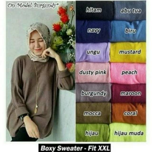 Boxy Premium Jumbo/Sweater Rajut/Baju rajut/pakaian wanita