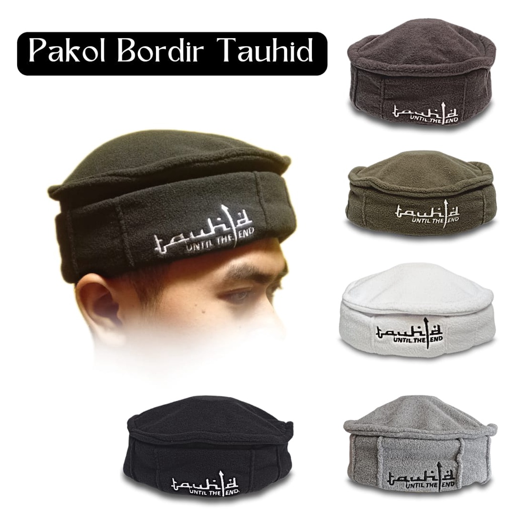 Peci Pakol Bordir Logo Tauhid/ peci model taliban/ afganistan
