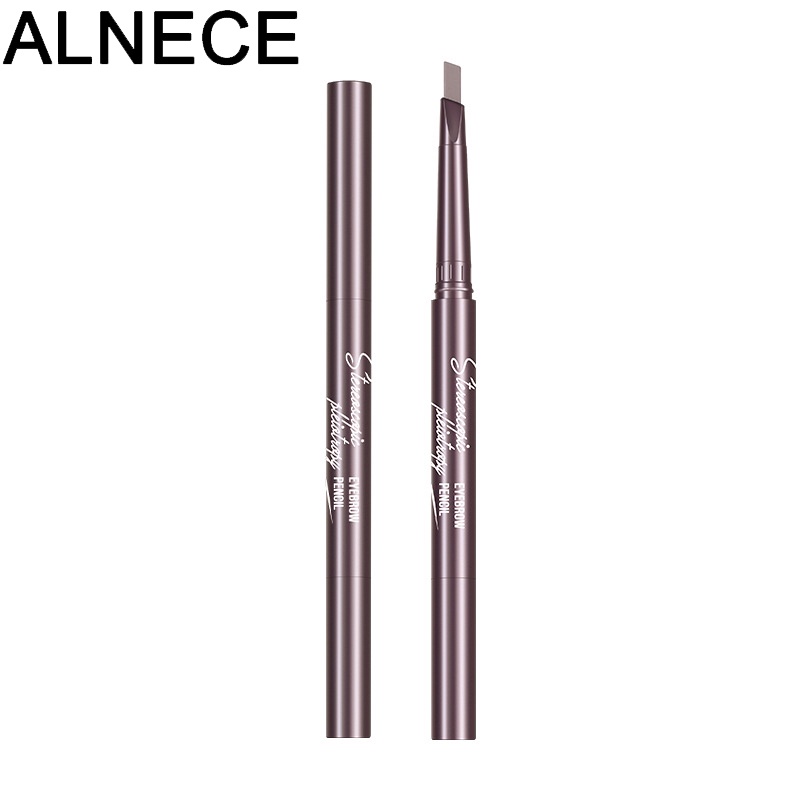 【ALNECE】2 in 1 Pensil Alis Anti Air Putar Otomatis Eyebrow Pencil dengan Sikat Alis