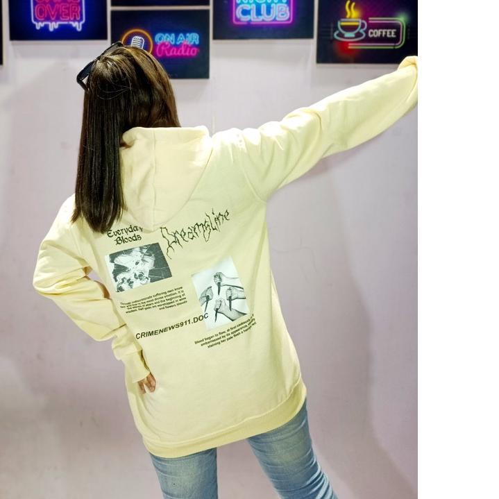 Hoodie Cream & Black Motif Tirex Universe Premium Distro Pria Dan Wanita Fleece Hodie Pria