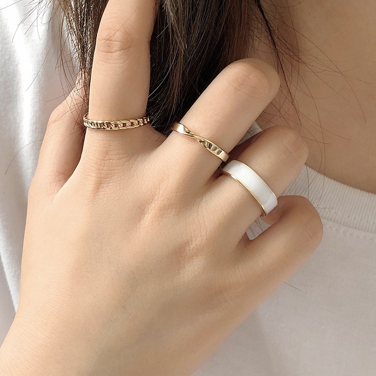 Three-piece Open Ring Accessories Trendy Fashion Personality Korean Version