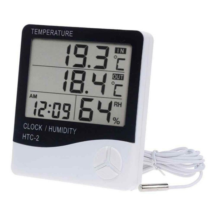 [BAYAR DITEMPAT] Termometer Ruangan Digital Thermometer Hygrometer HTC 2 HTC2 Murah