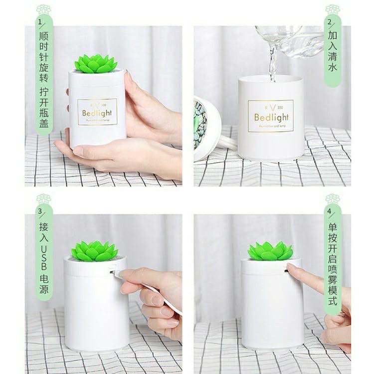 Humidifier Air Diffuser Ultrasonic Mist Maker with 7 Colors LED Lamp Lotus 330ml