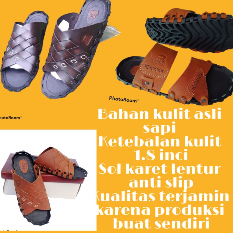 sandal sekop terompah bakiak pria dewasa original kulit terbaru bandung berkualitas murah  jepang