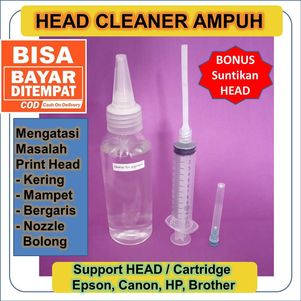 Cleaner Print Head Epson L series Pembersih Tinta Art Paper Pigment Dye Printer L1800 Catridge Canon