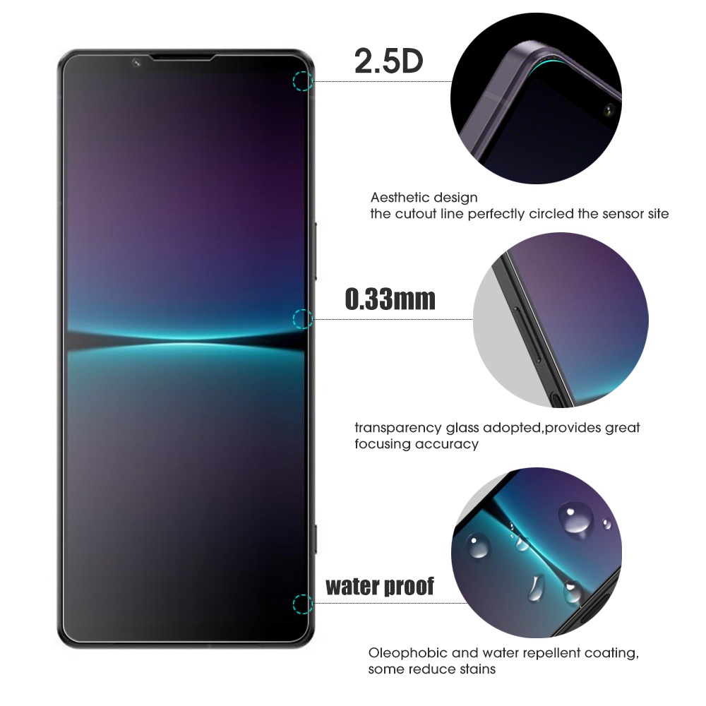 1pc Pelindung Layar Tempered Glass 9H Anti Glare / Sidik Jari Untuk Sony Xperia 1 IV