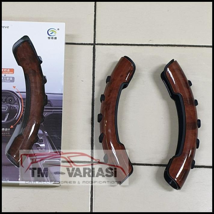 4D Cover Sarung Pelindung Stir Mobil Wood Coklat Anti Slip