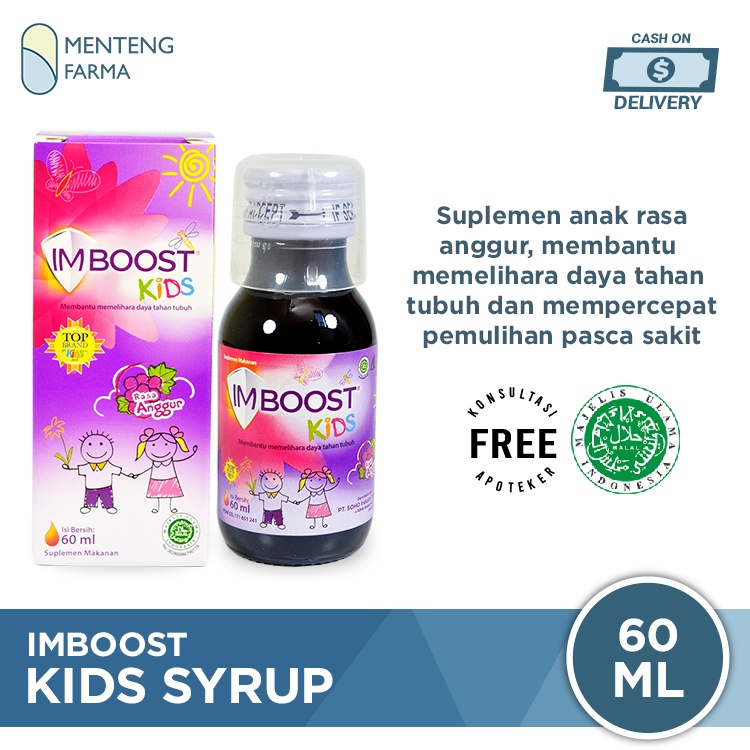 Imboost Kids Syrup Rasa Anggur 60 ML - Suplemen Daya Tahan Tubuh Anak