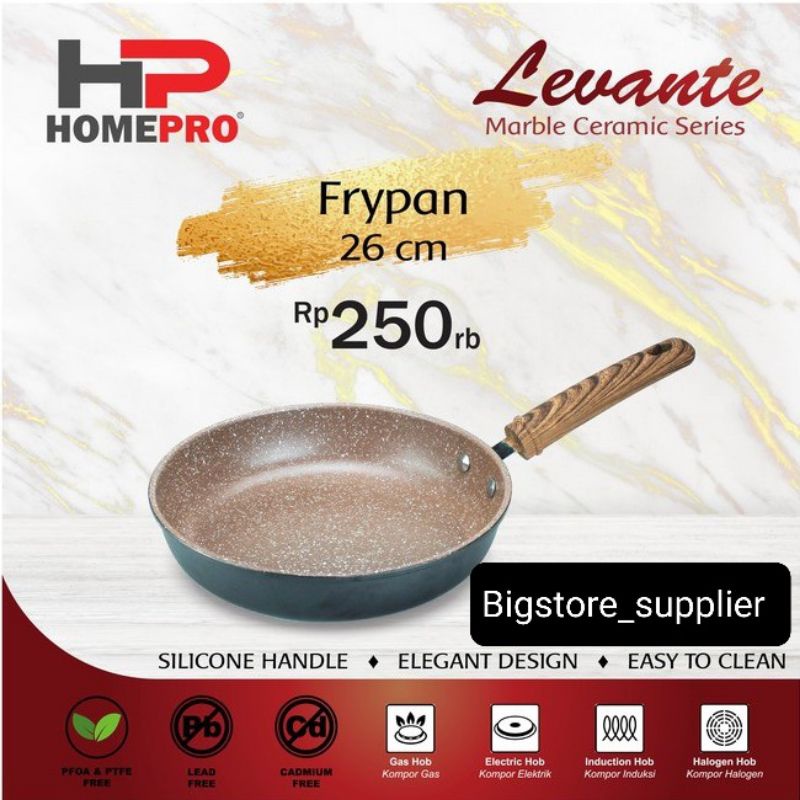 HOME PRO Levante Ceramic Frypan 24 26cm Wajan Anti Lengket Keramik Fry Pan