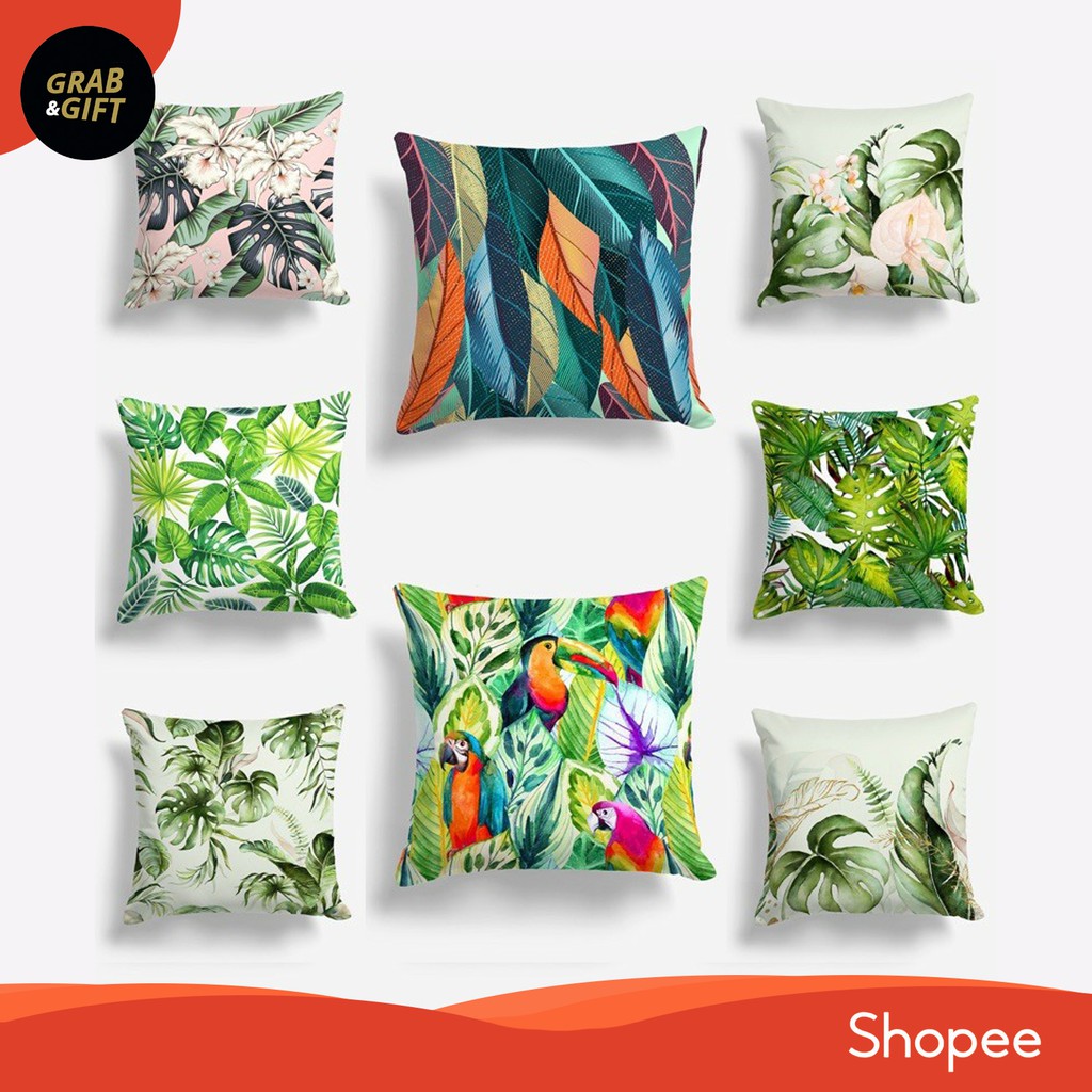 Bantal Sofa Motif Daun /  Leaves 40x40 Monstera Pillow Cushion