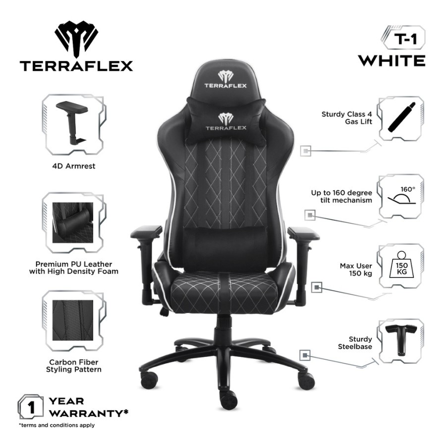 Terraflex T1 / T-1 4D Gaming Chair / Kursi Gaming